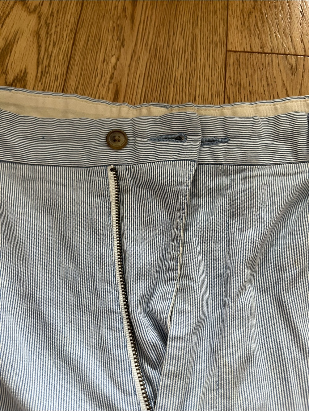 Brooks Brothers Elliot Seersucker Pants Mens 40x32 Pleated Cuffed Blue White VTG